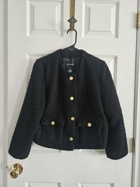 NWOT Mark Edwards Studio Black Tweed Lady Jacket Blazer